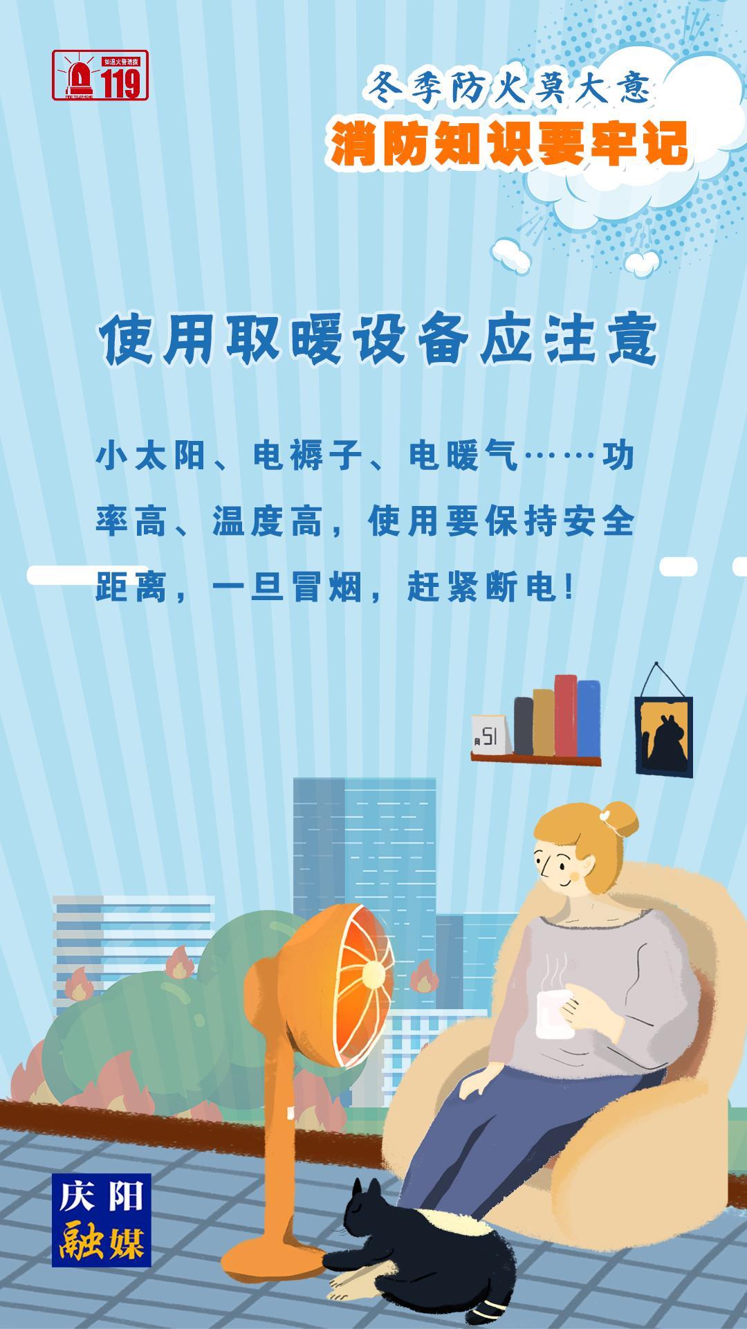 【微海報】冬季防火莫大意，使用取暖設備應注意！